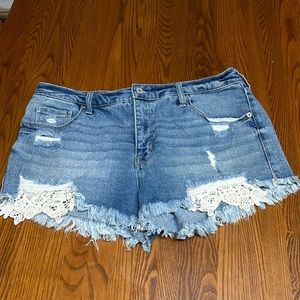 Mossimo Supply Co. 14/32 lace Jean Shorts